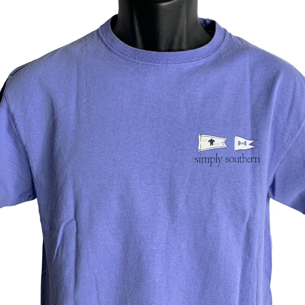 Simply Southern Psalm 46:10 T Shirt M Blue Crewneck Short Sleeve Be Still God - Picture 4 of 7